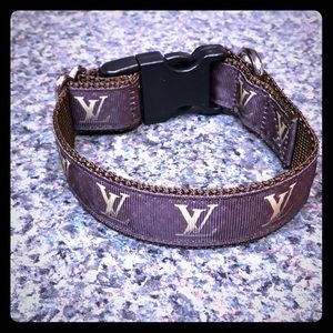 Louis Vuitton pattern dog collar